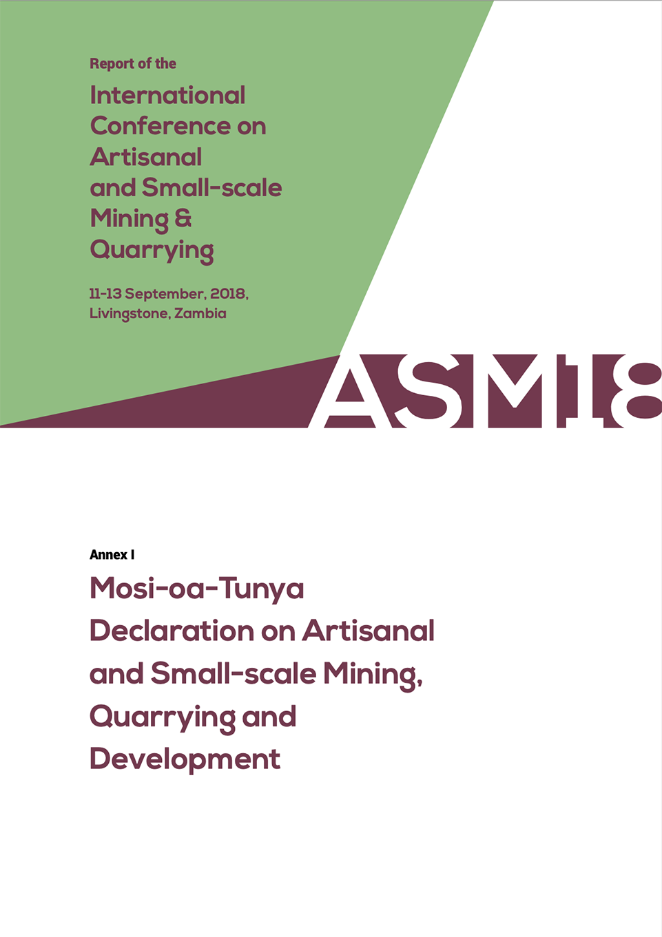Mosi-Oa-Tunya Declaration on Artisanal and Small-scale Mining, Quarrying and Development