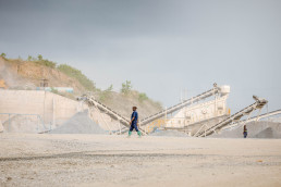 A crushing machine in Lugoba, in the Coastal Region of Tanzania, used to add value to granite aggregates