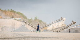 A crushing machine in Lugoba, in the Coastal Region of Tanzania, is used to add value to granite aggregates