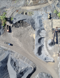 Overview of a river gravel extraction operation in one of the Tailevu Quarries in Fiji