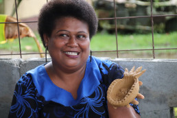 Women from Nayawa village in Nadroga showcasing their pottery