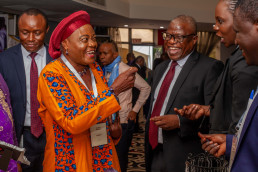 At the opening of the exhibition. On the foreground, left: Pauline Mundia, VP of Federation of Small-Scale Miners; Dr. Hapenga Kabeta, Permanent Secretary of the Ministry of Mines and Mineral Development of Zambia