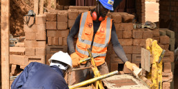 Keramos team making low-carbon stabilized earth bricks