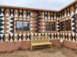 Typical traditional mural painting of Tiébélé