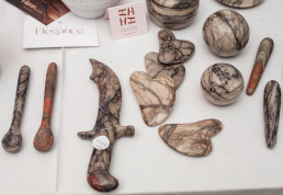 Products made with Development Minerals by Jamaican entrepreneurs and artisans showcased at the exhibition. Products made from alabaster include souvenirs, beauty and massage products