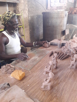 Ceramic art making in Trench Town, Kingston, Jamaica