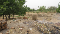 Clay extraction sites for brick making in North Cameroon