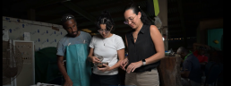 Maelle and Sayan Johnston run Artisan House, an enterprise making art from development minerals and recycled glass
