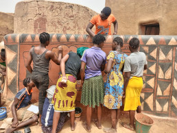 Typical traditional mural painting of Tiébélé