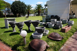 Zambian entrepreneurs featured outdoor furniture made with quarry dust – turning a waste material into useful products