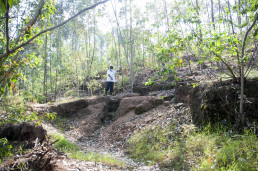 places which were restored after miners exhausted the rock at the Buramba Stone quarry in Bushenyi district