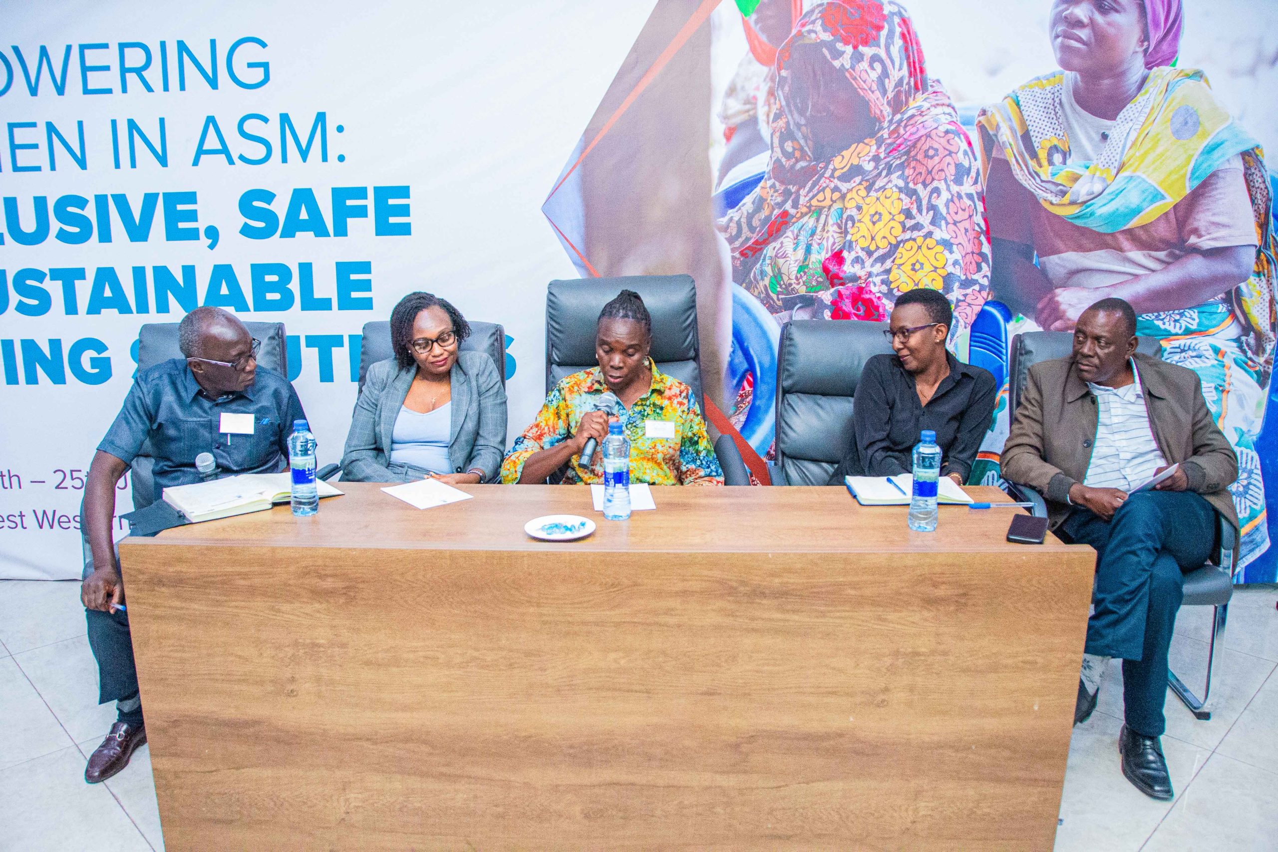 A panel discussion with NEMC, the Mining Commission, and ASM representatives on mitigating the environmental impacts of artisanal mining.