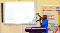 Mr. Ronald Muyanja, Registration Officer from the Uganda Registration Services Bureau (URSB), delivering a presentation on the Guiding Principles of Business Registration and Licensing at Busitema University, Eastern Uganda