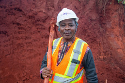 SEB trainer demonstrating how to dig and prepare the earth