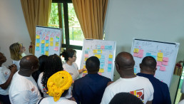 Uyanga Gankhuyag, Programme Manager of the ACP-EU Development Minerals Programme, engaging participants during the “Building the Structure” exercise, guiding individual reflections and group work to identify and organize topics to be included in the chapters of the manual.