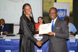 Certificate awarded by the MINJEC (Ministère de la Jeunesse et de l'Education Civique) representative