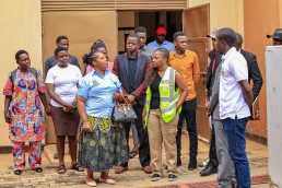 A group photo taken outside the Busitema University Training Centre after the session, with Ms. Sarah Mujabi from UNDP explaining how the organization operates and highlighting available opportunities for young innovators.