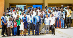 A group photo featuring Prof. Paul Waako, Vice Chancellor of Busitema University; the Deputy Vice Chancellor; Ms. Naomi Nangoku, Senior Mining Dresser from the Ministry of Energy and Mineral Development; Ms. Sarah Mujabi from UNDP; and participants from the Eastern Uganda training session.