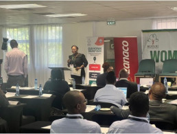 UNDP Coordinator of the SDP Programme delivering a keynote speech to the delegates of the Women in Mining Forum in Kitwe.