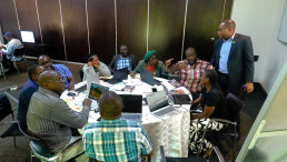 Chapter writing teams work collaboratively during the Booksprint.