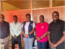 Mission team with the CEO and COO of Wings Rest Limited at their offices in Luangwa, Kitwe. Wings Rest is a small business selected to participate in the pilot SDP initiative.