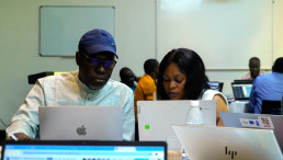 One-on-one discussion between participants during a writing session.