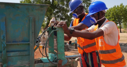 Hands-on work during a training session