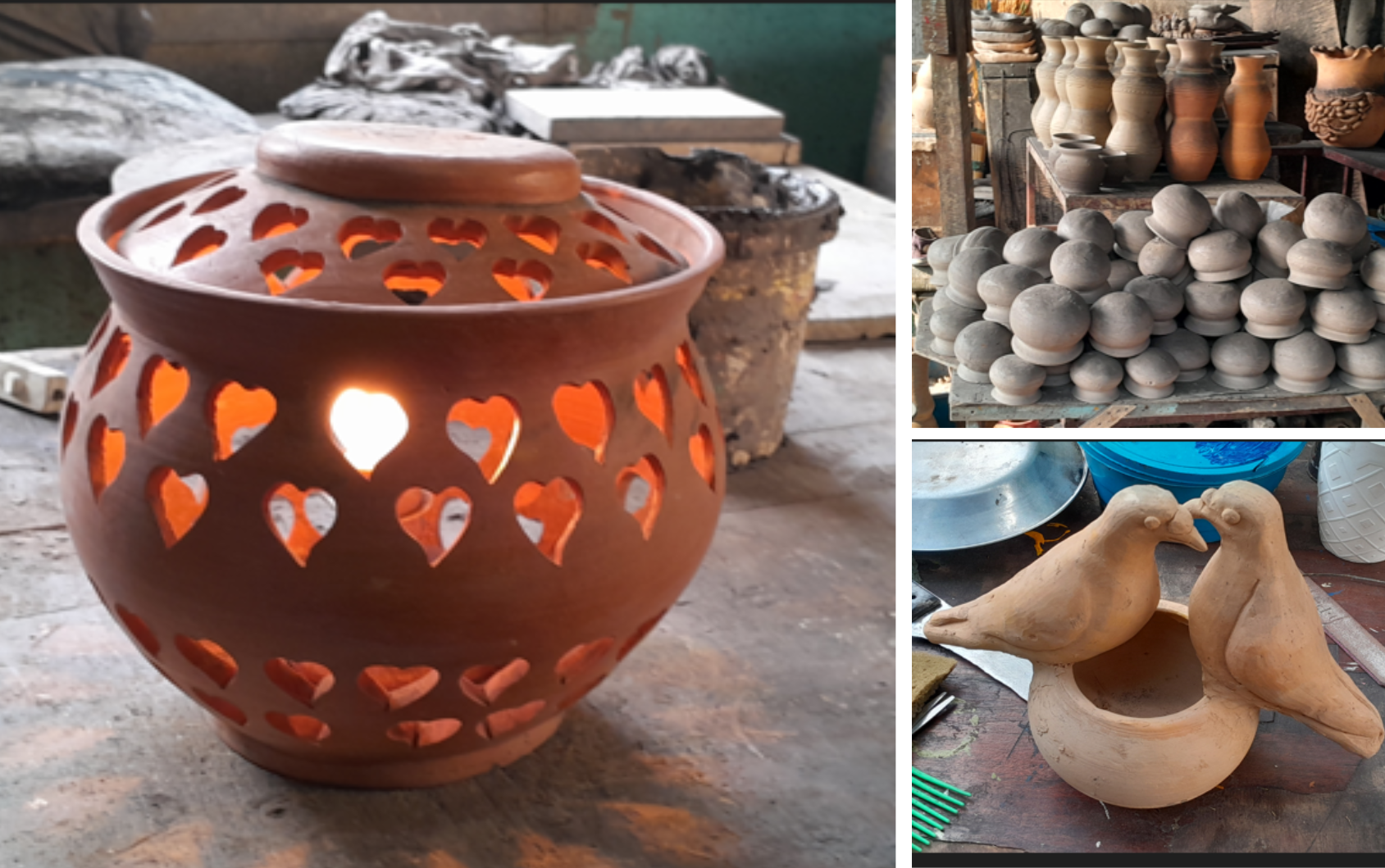 Overview of some items manufactured by the Pottery Cooperative of People Living with Disabilities