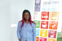 Leslie Treve Bapina Babidamana, a stone breaker at the Kombé quarry in Brazzaville, Republic of Congo (Photo credit: UNDP Congo).