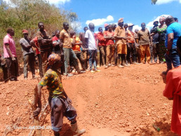 The Country Coordinator and mining officials conducting an artisanal and small-scale mining formalization campaign in Zambia.