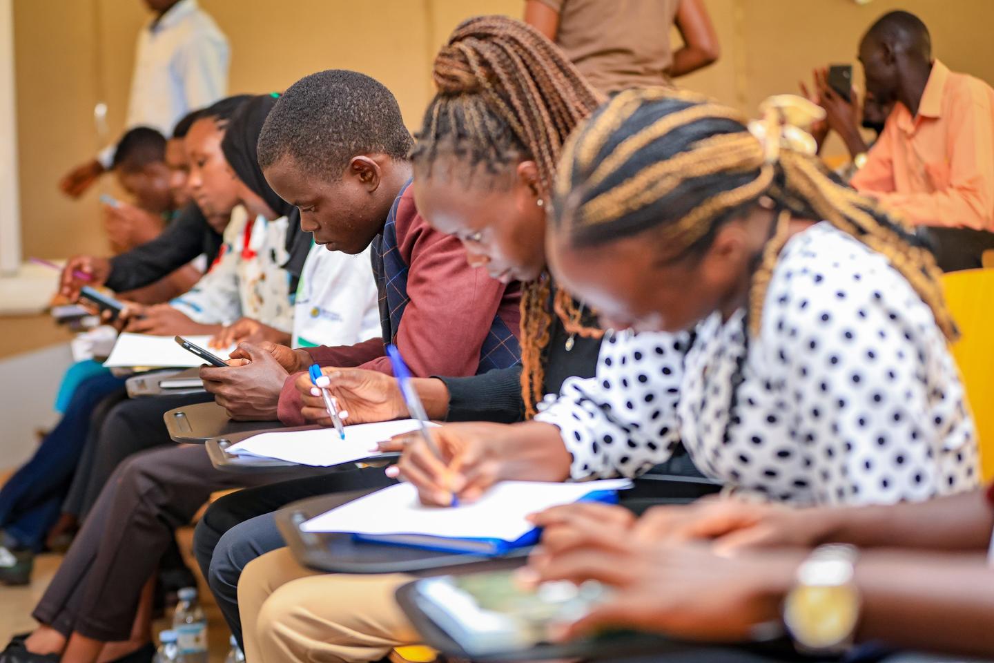 Youth obtaining training at the Uganda Youth Mining Initiative.